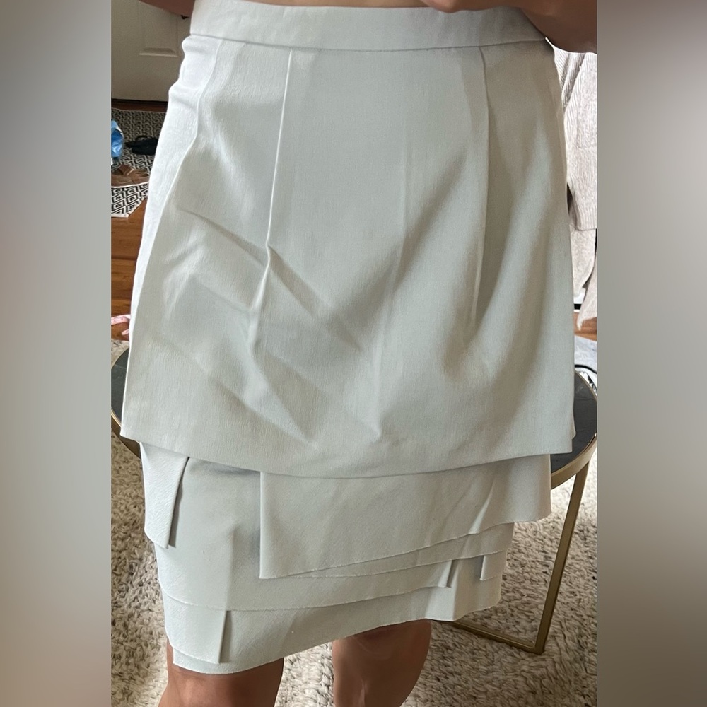 BCBG Maxaria light grey layered skirt